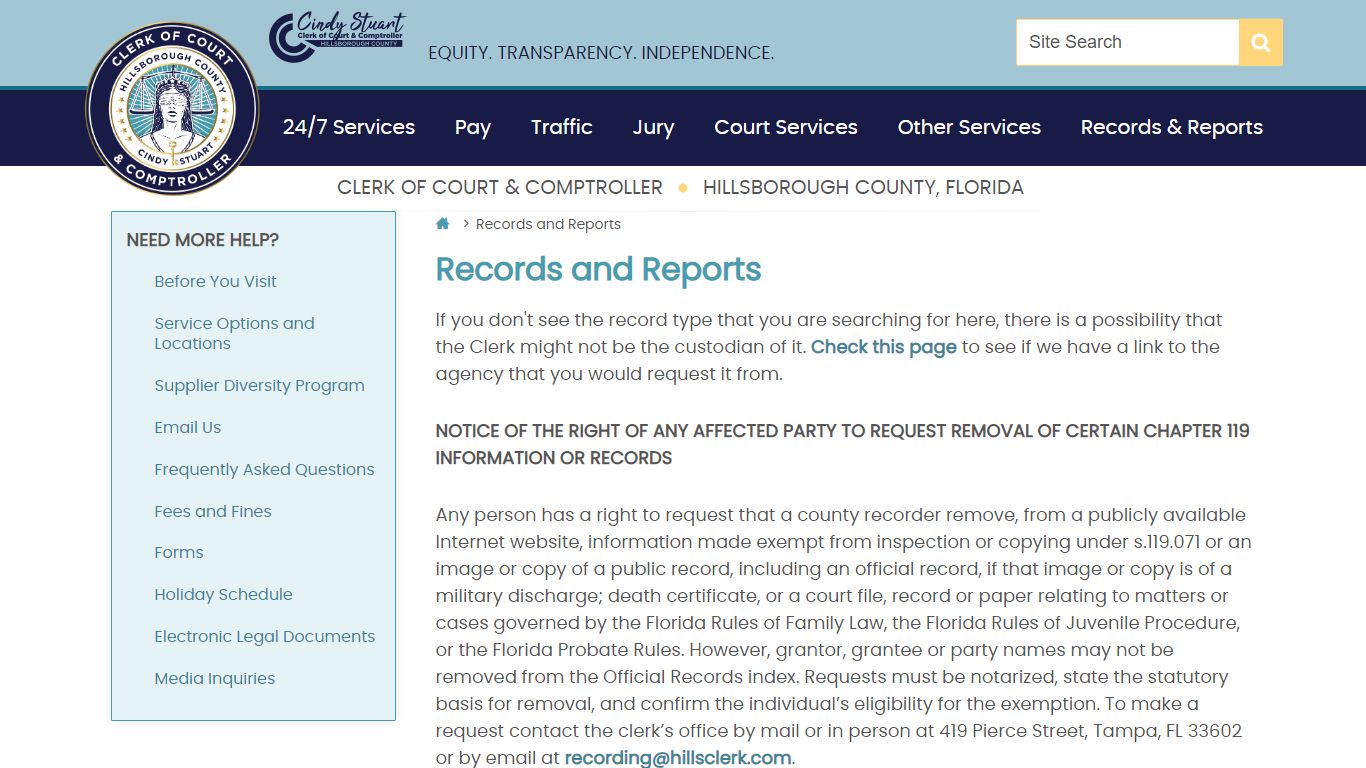 Records and Reports | Hillsborough County